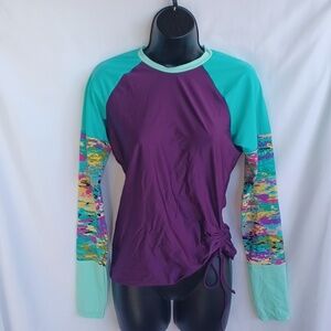 Reef Swim Pullover, purple & green, sz L